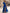 Royal Blue Pleated Chiffon One Shoulder Ruffle Maxi Dress