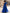 Royal Blue Pleated Chiffon One Shoulder Ruffle Maxi Dress