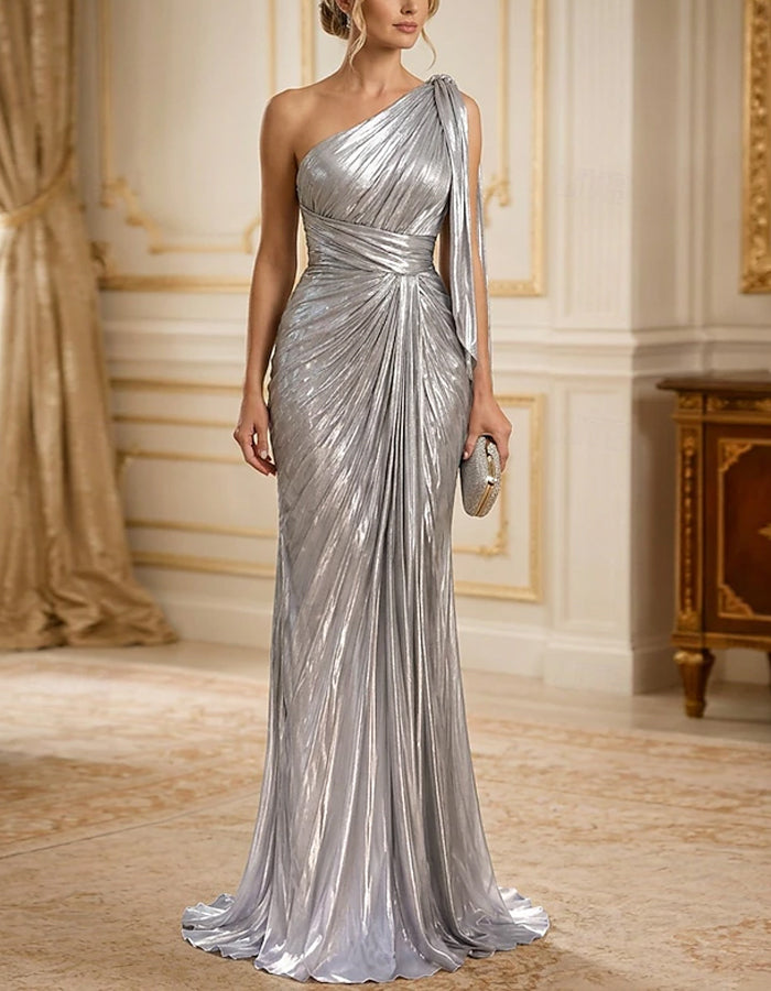 Silver Shoulder Maxi Dress