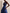 Navy Blue Lace V-neck Satin Maxi Dress