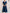 Navy Satin Front With A Twisted Detail Midi Dress