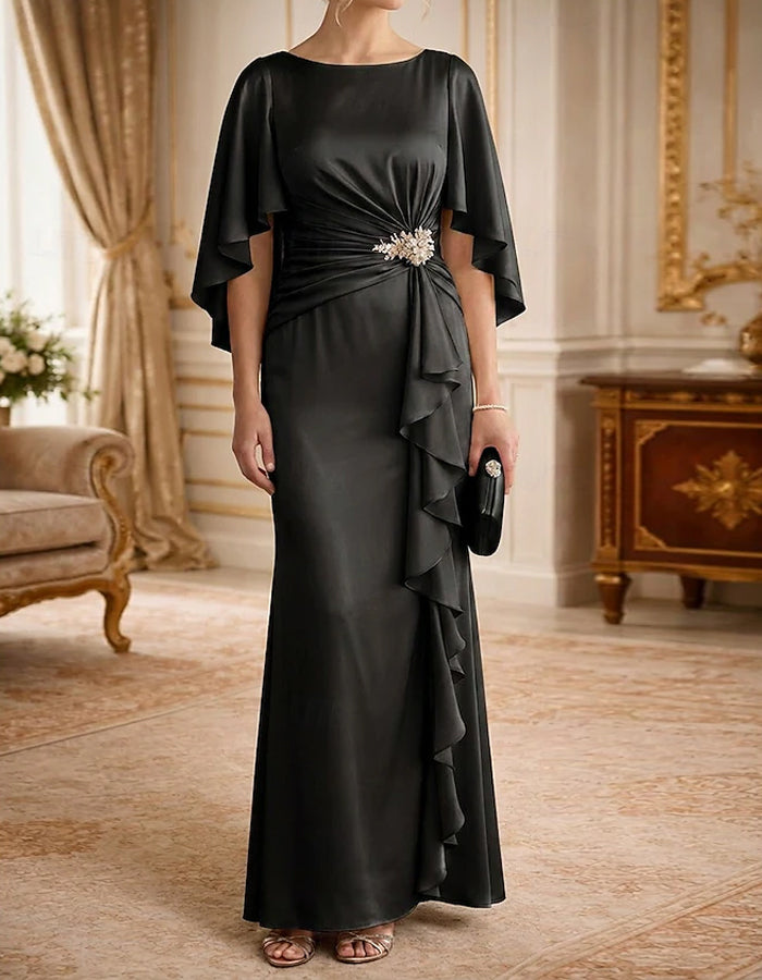 solid slash neck maxi dresses Solid Color Sleeveless Boat Neck Maxi Long Dress for Travel in Polyester Fabric