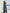 Dark Blue Background With Magnolia Print Single Shoulder Maxi Dress
