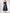 Dark Blue Satin Off Shoulder Midi Dress