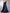 Black Velvet With Deep Navy Blue Satin Shoulder Strap Maxi Dress