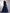 Black Velvet With Deep Navy Blue Satin Shoulder Strap Maxi Dress