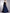 Black Velvet With Deep Navy Blue Satin Shoulder Strap Maxi Dress