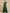 Green Satin One Shoulder Bow Belt Cinched Waist Maxi Dress