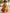 Long Sleeve Chiffon With Orange Floral Print And Deep V-Neck Maxi Dress