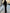 Black Swallowtail Coat Style Grey Chiffon Slit Maxi Dress
