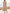 Champagne Colored V-Neck Ruffled Sleeve Sequined Chiffon Maxi Dress