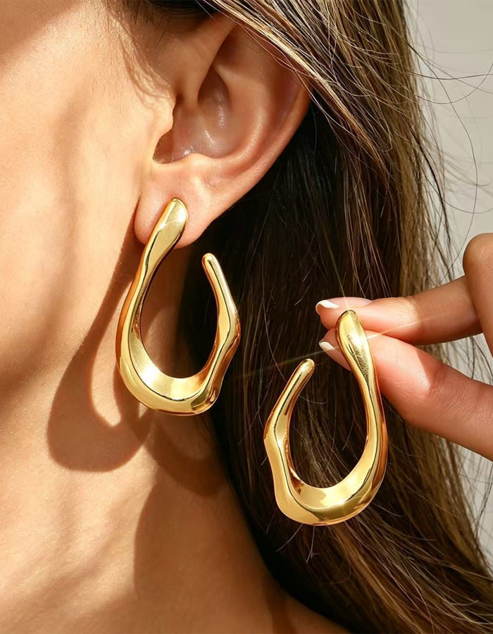 Geometric Irregular U-shaped Earrings