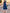Blue One Shoulder Pleated 3D Flower Midi Dress