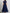 Navy Blue Plaid Organza Boat Collar Midi Dress
