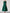 Green Satin Boat Neck Mesh Three Quarter Sleeves Midi Dress