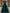 Green Asymmetric Draped Satin A-LineMaxi Dress