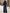 Halter Chiffon Pearl Trim Cold Shoulder Long Sleeve Wide Leg Formal Jumpsuit