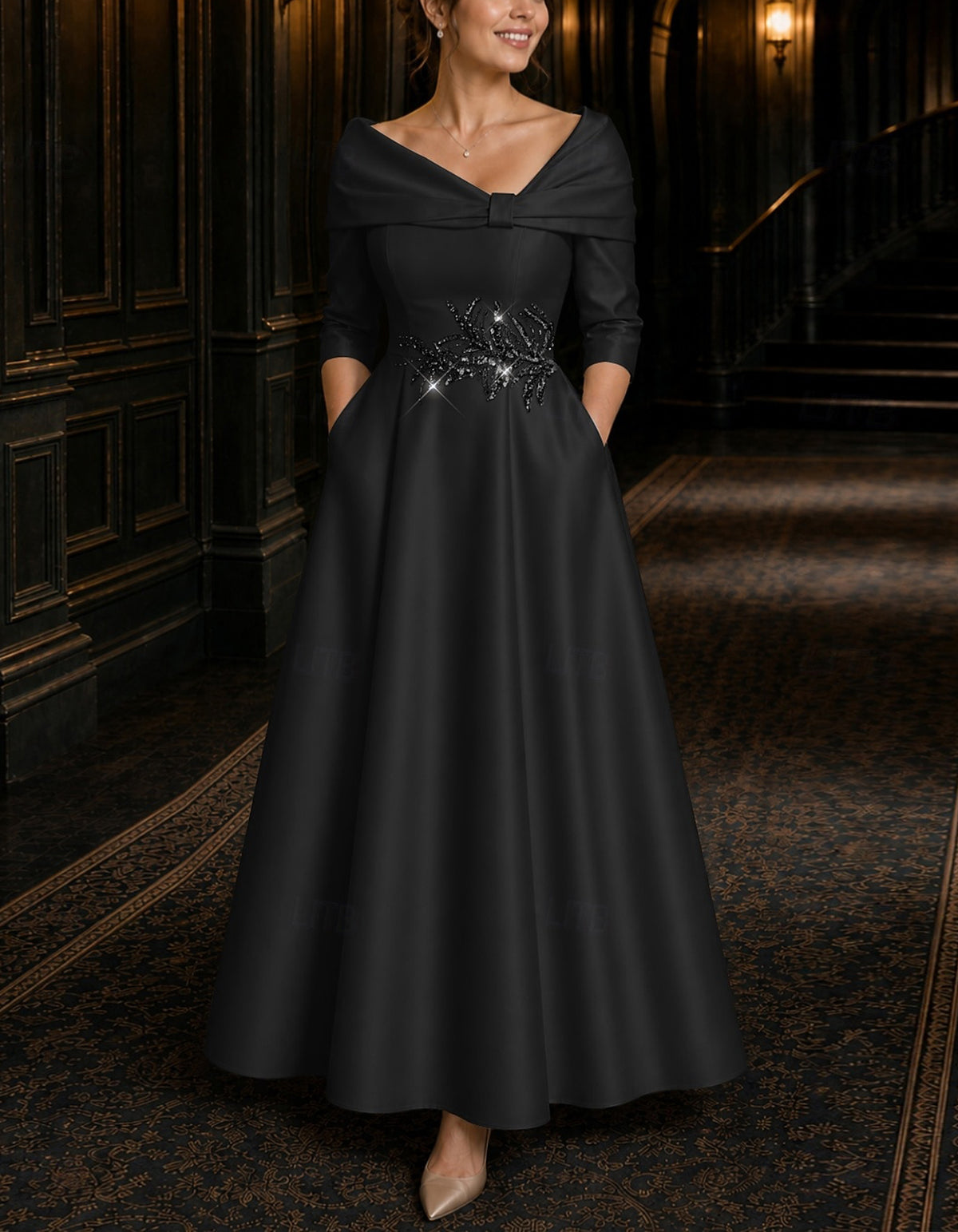 Solid Color Off The Shoulder Satin Maxi Dress
