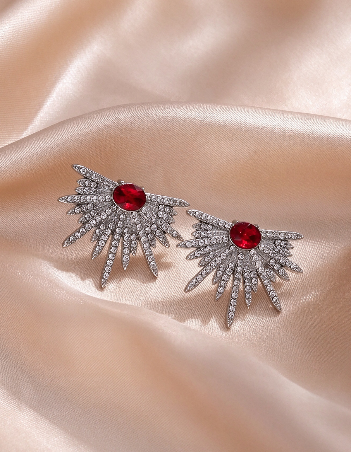 Sunburst Rhinestone Statement Earrings