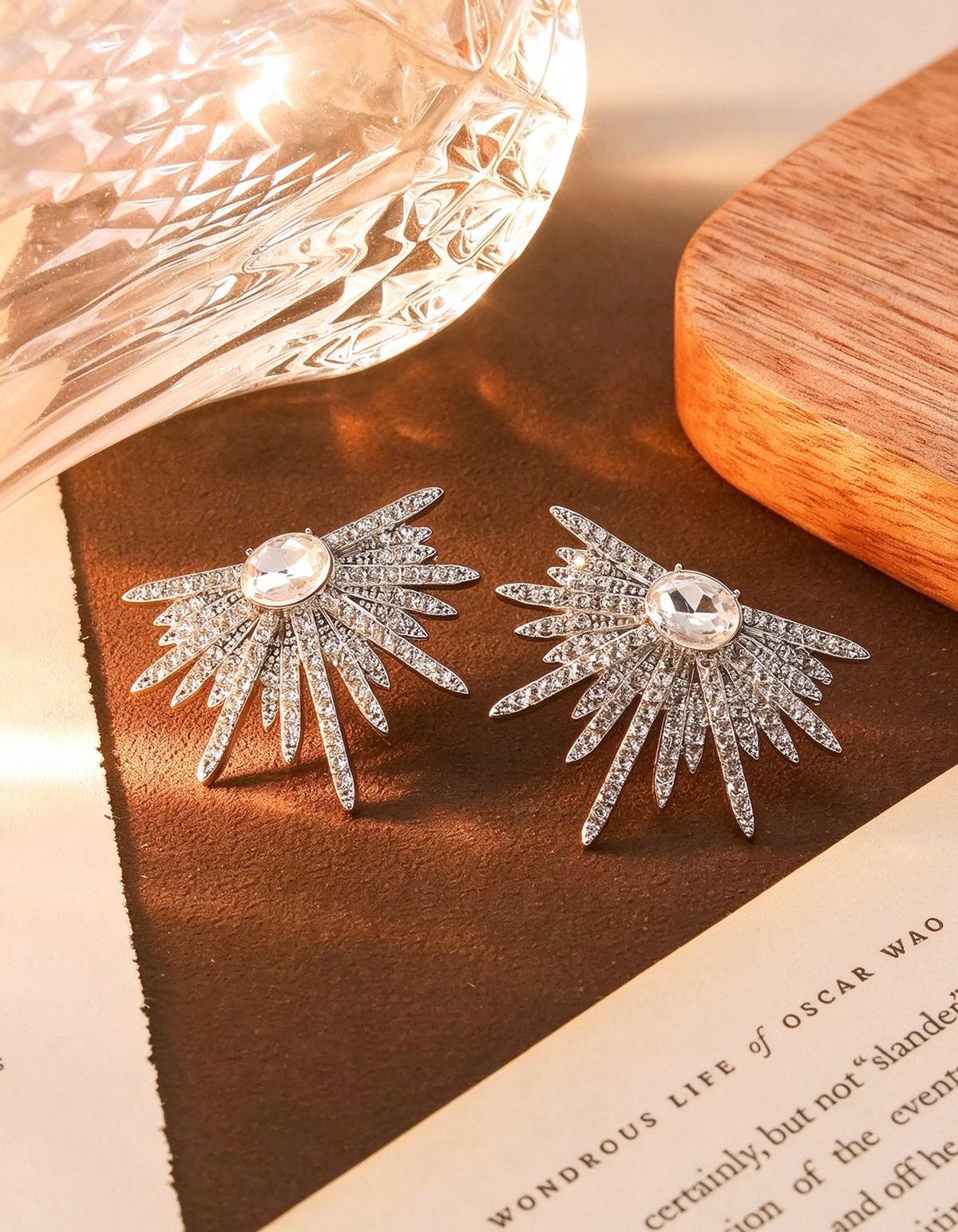 Sunburst Rhinestone Statement Earrings