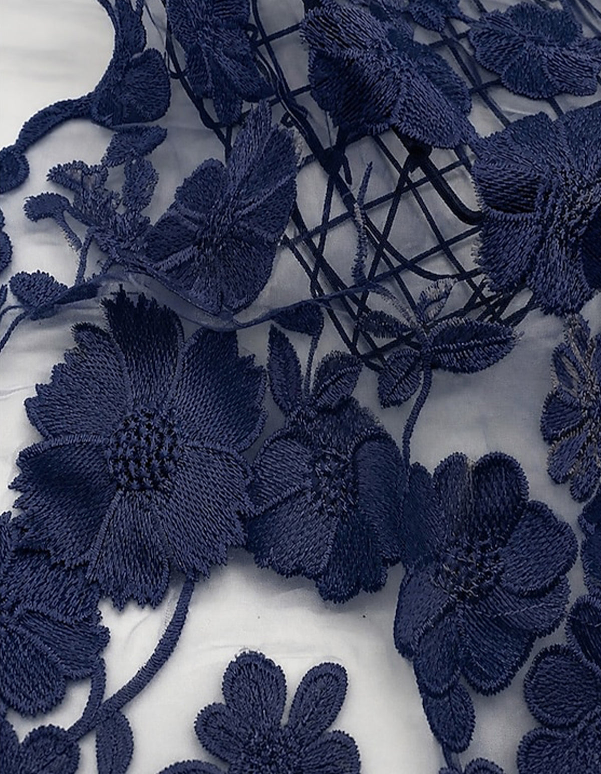 Navy Blue Lace And Chiffon Jumpsuit