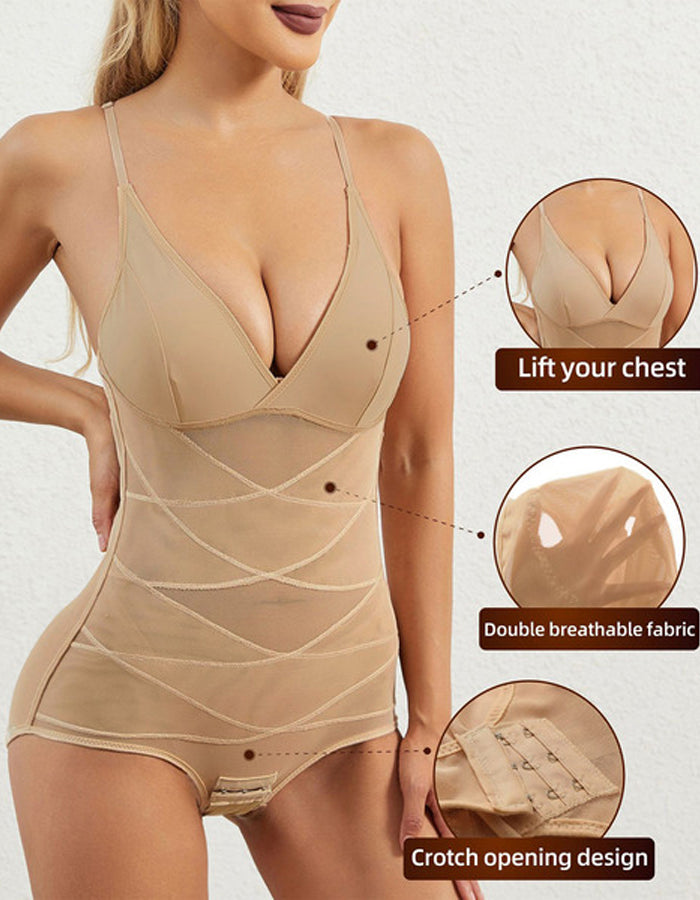 Corsé moldeador de cuerpo con control abdominal y soporte de cintura y busto