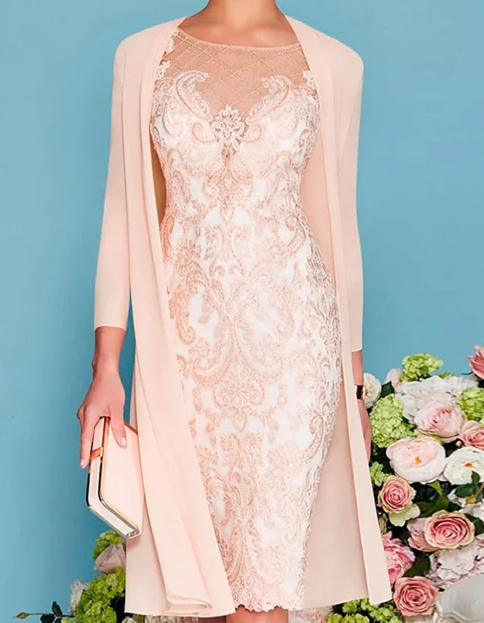 Pink Lace Dress Suit