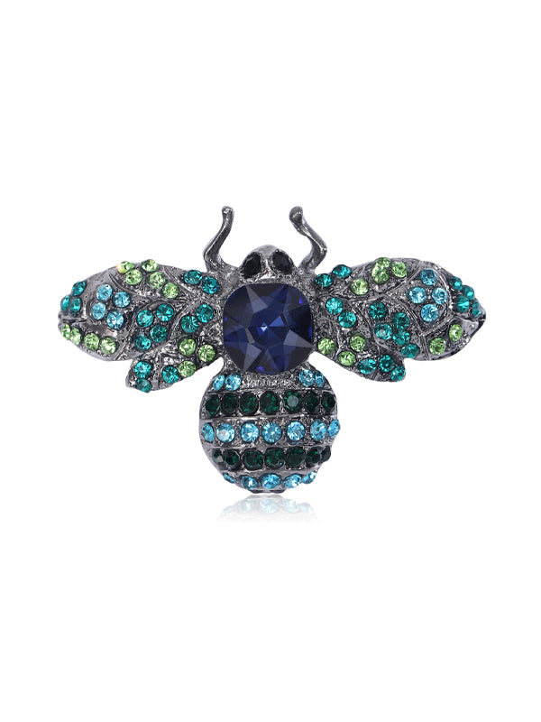 Vintage Crystal And Diamond Bee Brooch