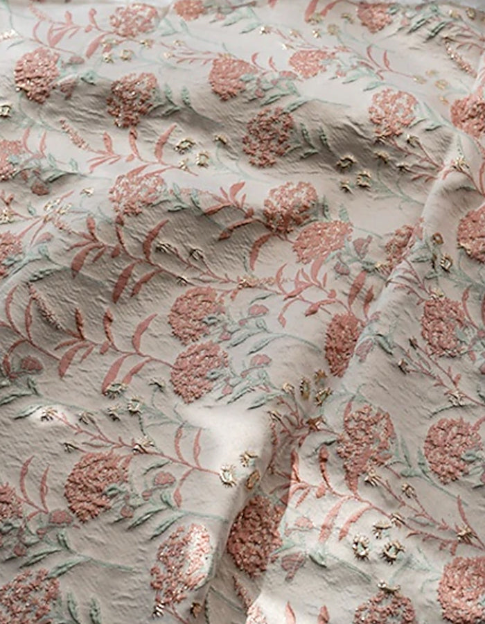 Vestido sin mangas de cuello redondo con corte en A y estampado floral jacquard