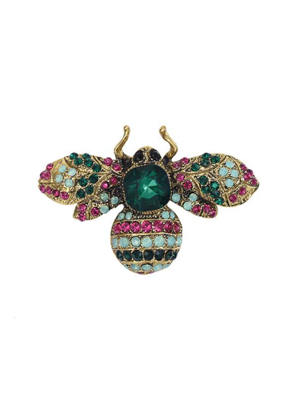 Vintage Crystal And Diamond Bee Brooch