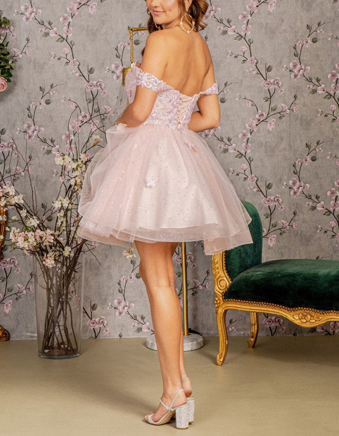Butterfly Lace Short Sleeveless Mini Dress