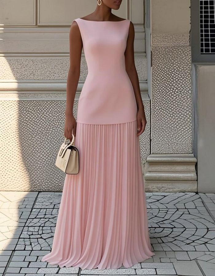 Solid Color Sleeveless Vest Skirt Two-piece Set