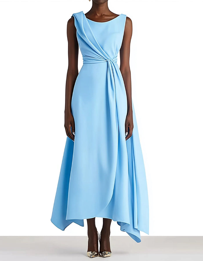 Light Blue Sleeveless Midi Dress