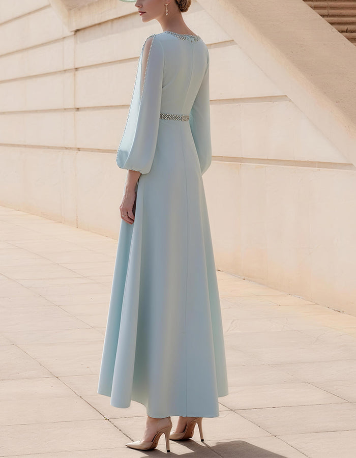 Light Green V-neck Chiffon Maxi Dress