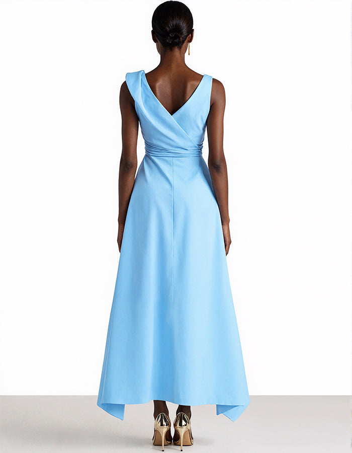 Light Blue Sleeveless Midi Dress