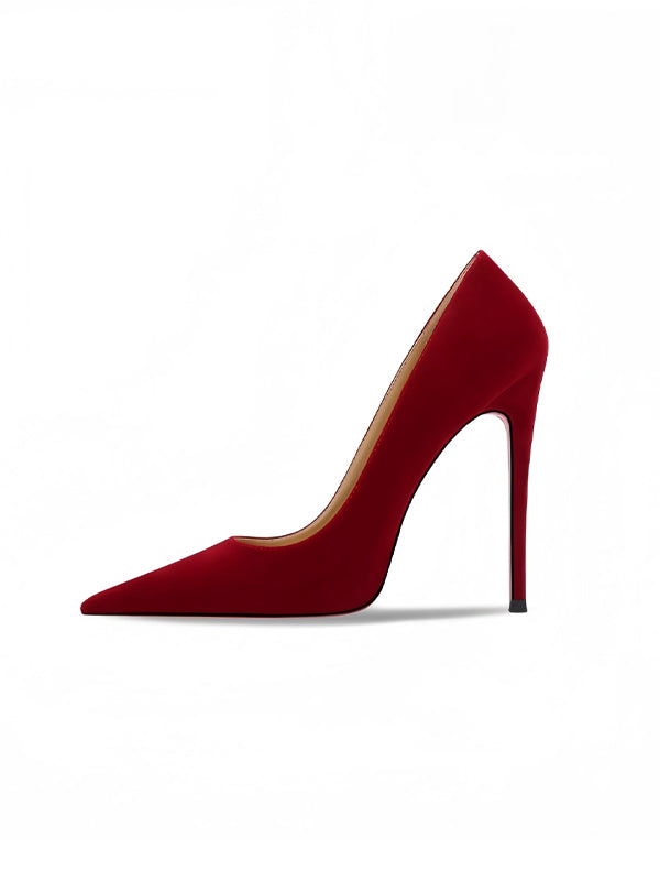 Tacones Burdeos Con Suela Roja