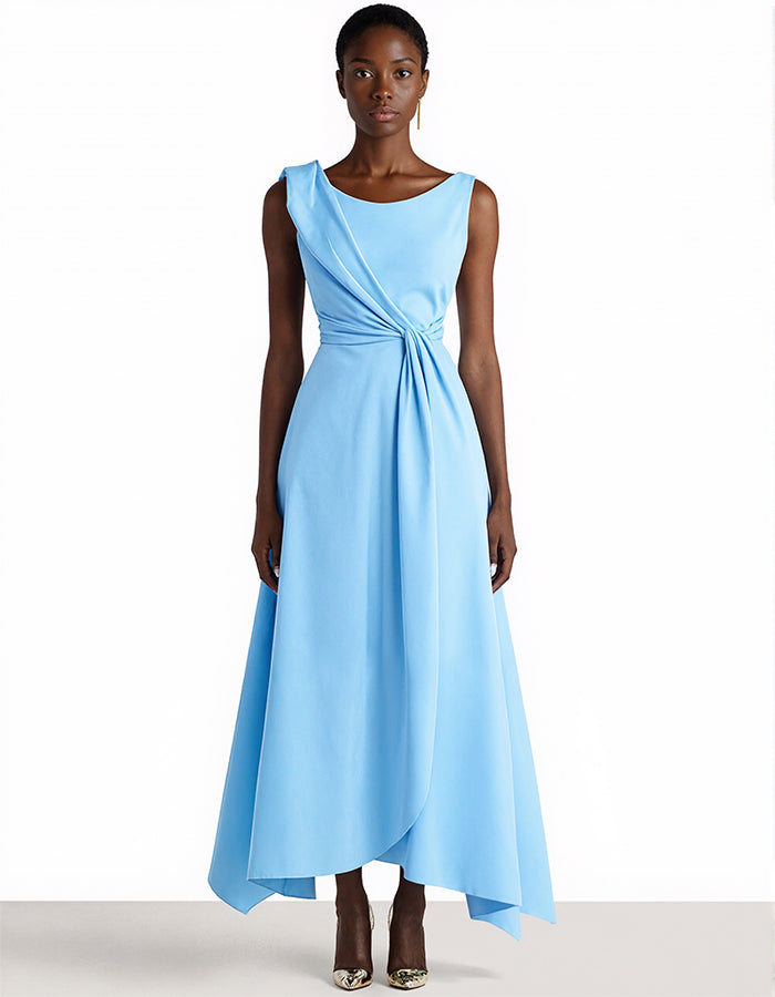 Light Blue Sleeveless Midi Dress