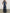 Elegant Navy Blue Chiffon Gown with Sheer Sleeves and Vintage Floral Print