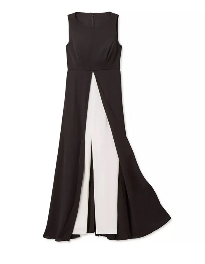 Combinaison longue bicolore noire et blanche