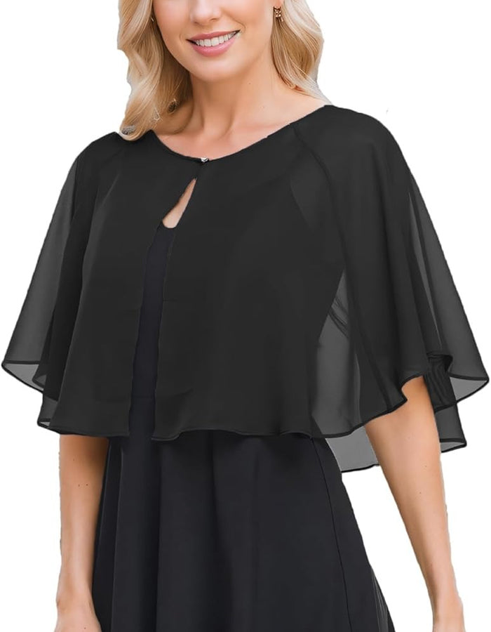 Solid Color Round Neck Double Edge Shawl