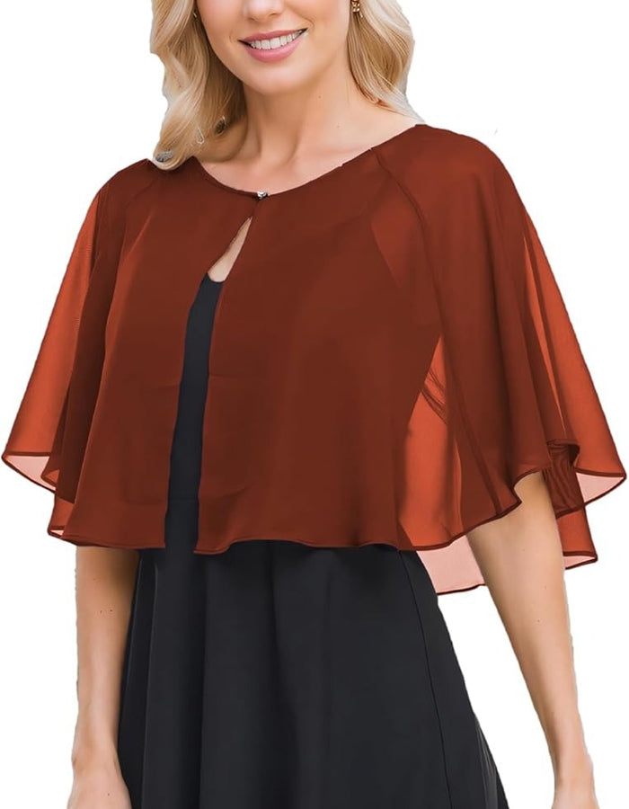 Solid Color Round Neck Double Edge Shawl