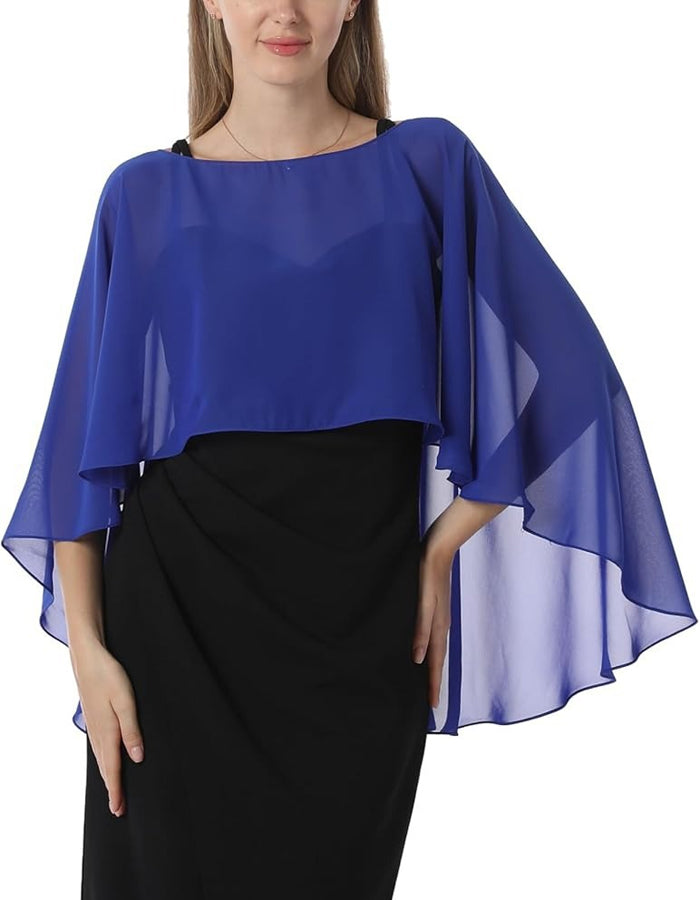 Short Chiffon Round Neck Pullover Shawl