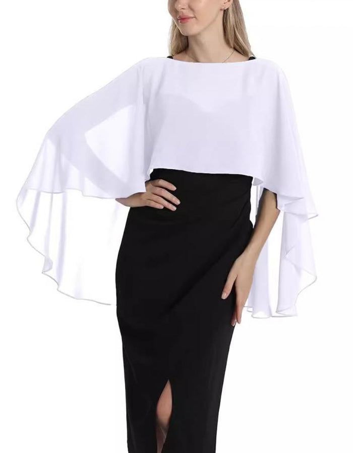 Short Chiffon Round Neck Pullover Shawl