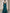 Peacock Green V-neck Satin Long Sleeves Maxi Dress