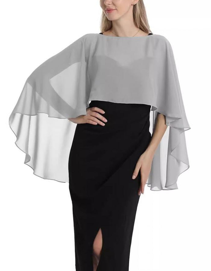 Short Chiffon Round Neck Pullover Shawl
