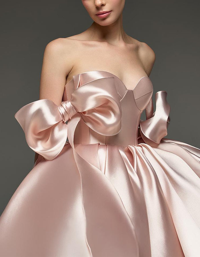 Light Pink Satin Ties Mini Dress