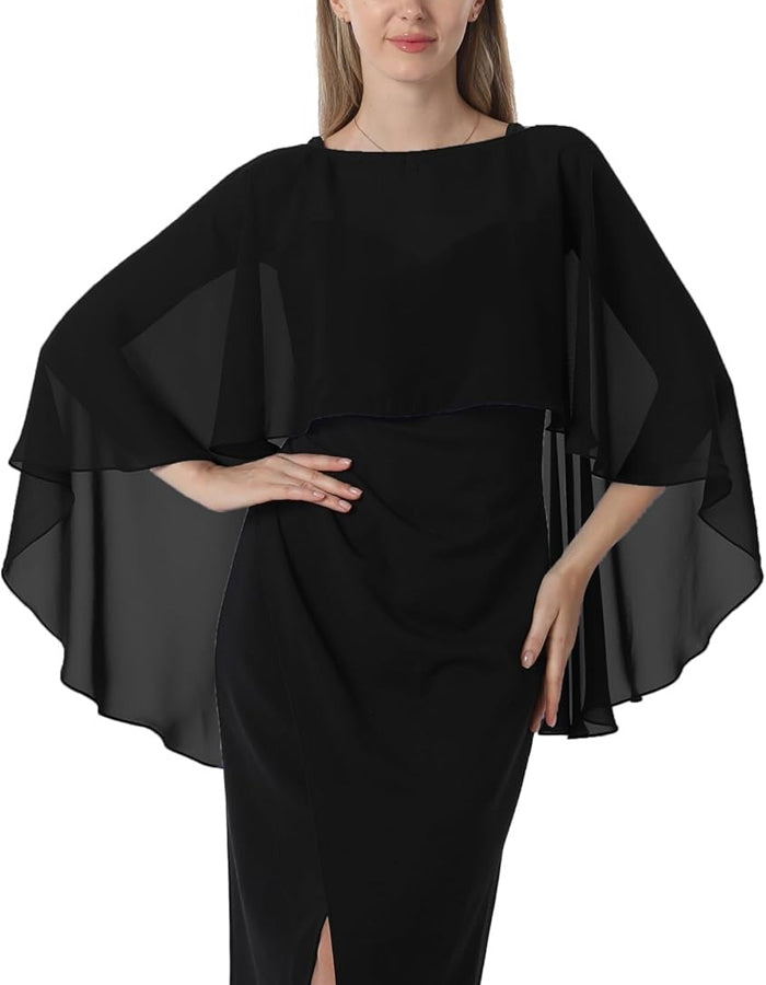 Short Chiffon Round Neck Pullover Shawl