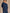 Dark Blue V-Neck Chiffon Short Sleeved Jumpsuit