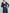Dark Blue Floor-length Chiffon Jumpsuit With Lace Outerwear