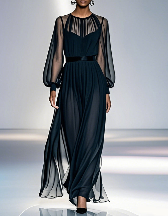 Black Long Sleeve Maxi Dress